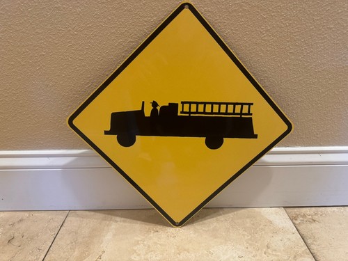 Fire truck crossing warning - truck, crossing,